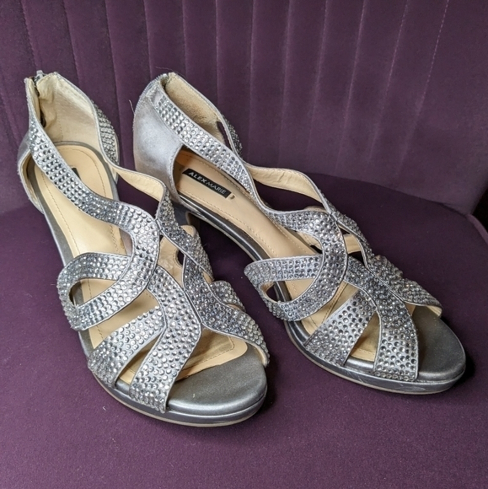 Alex Marie Rhinestone Silver Size‎ 9 Formal Heels